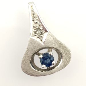 14ct Gold Diamond & Sapphire Pendant