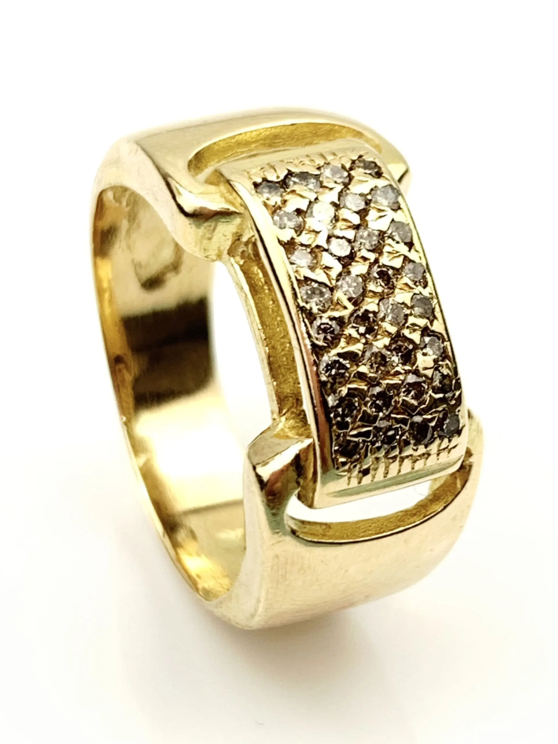 18ct Gold Diamond Buckle Ring