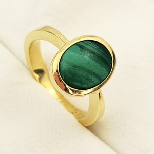 18ct Gold Malachite Ring