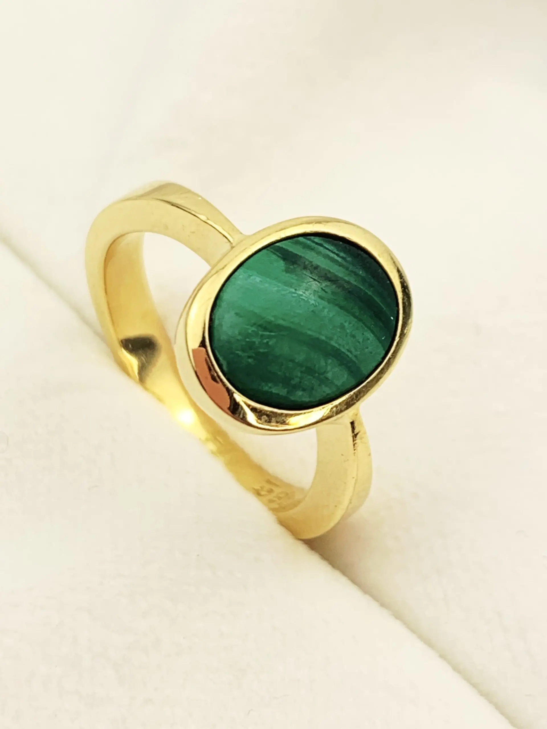 18ct Gold Malachite Ring