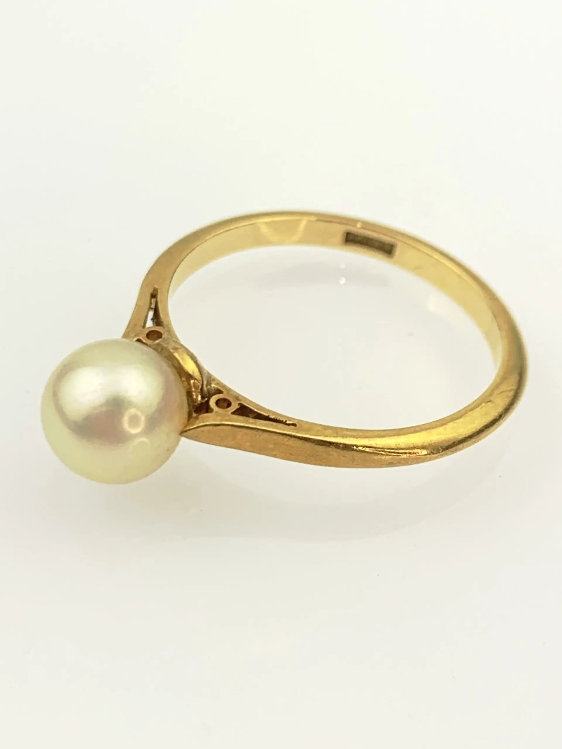 Vintage 18ct Gold Pearl Ring - Image 3