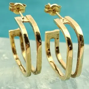 9ct Gold Square Hoop Earrings