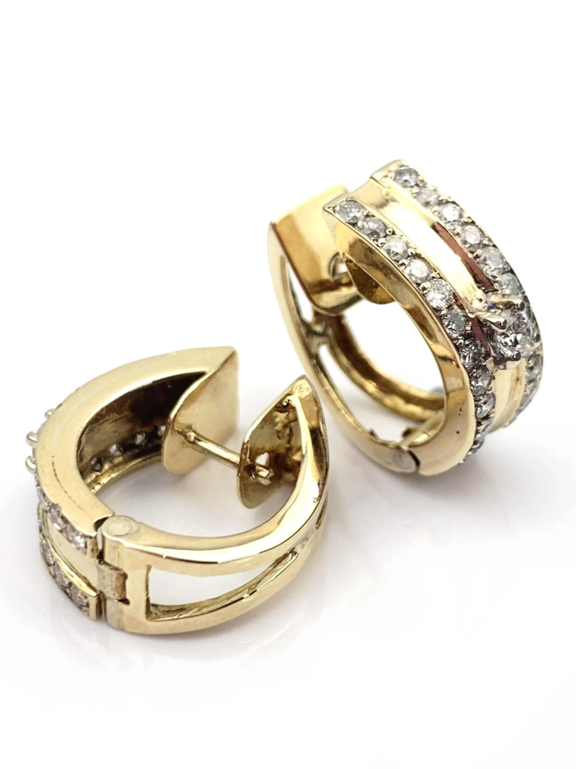 9ct Gold Diamond Earrings Huggies - Image 3