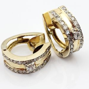 9ct Gold Diamond Earrings Huggies