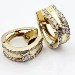9ct Gold Diamond Earrings Huggies