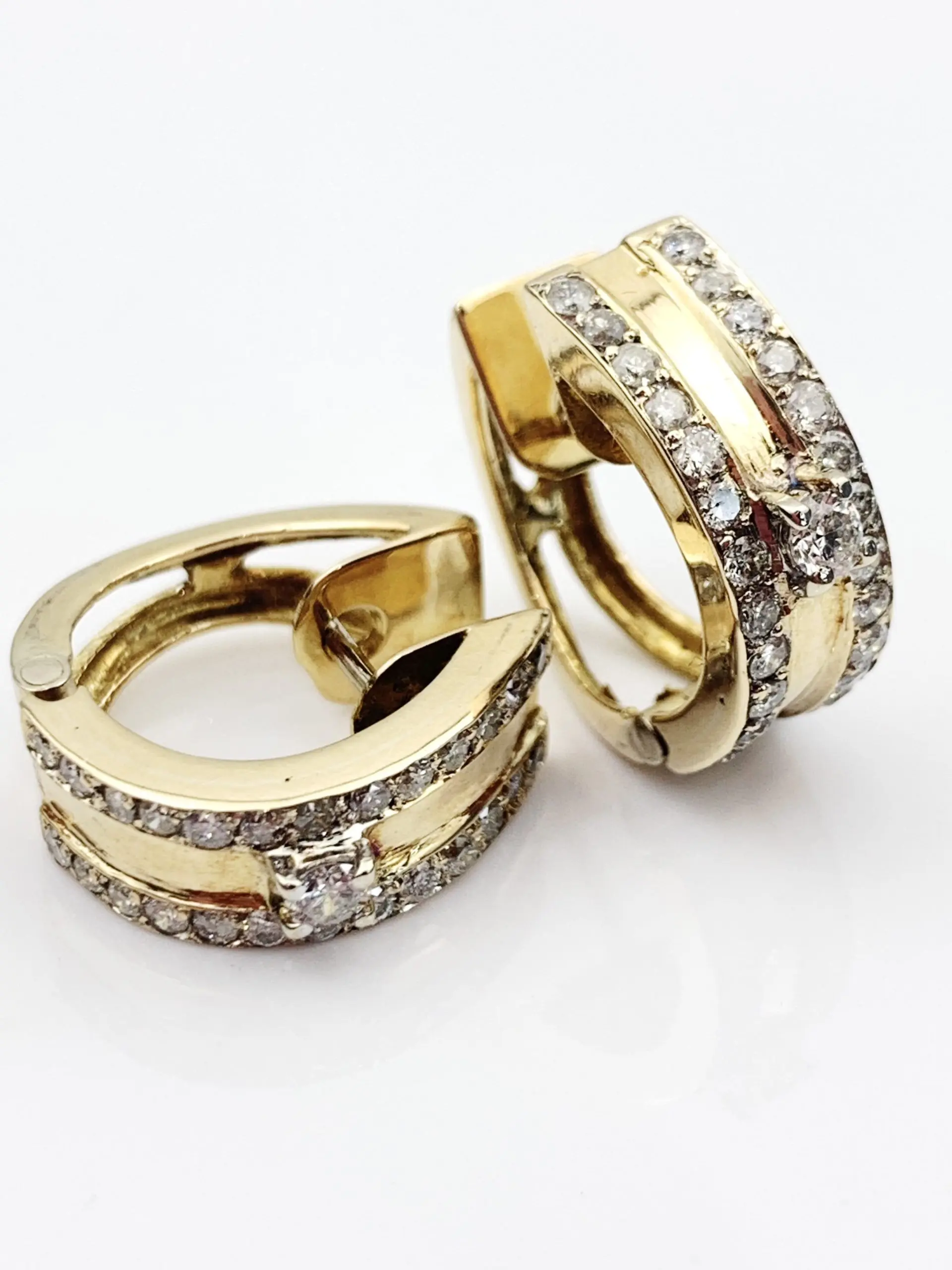 9ct Gold Diamond Earrings Huggies