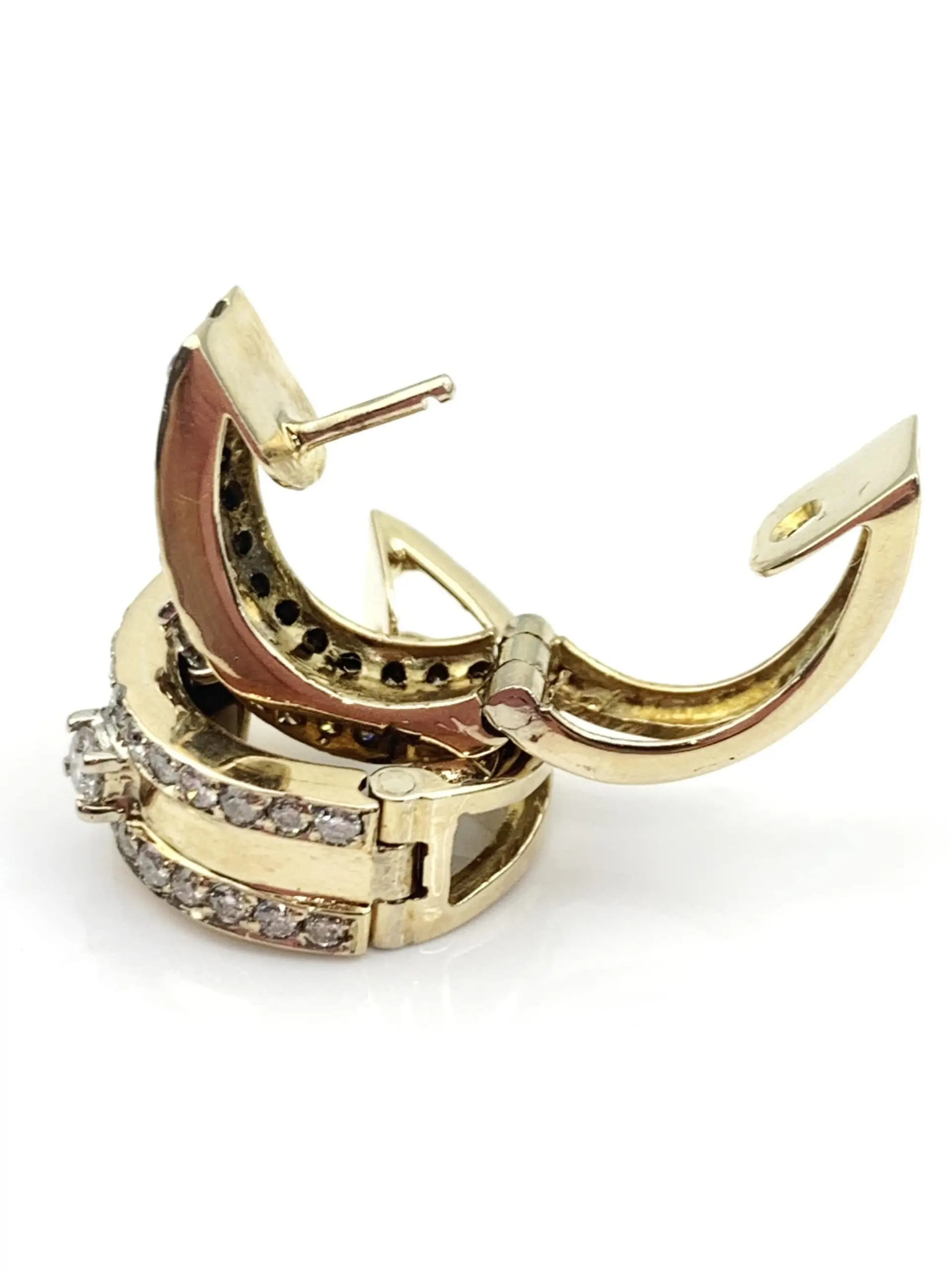 9ct Gold Diamond Earrings Huggies - Image 4