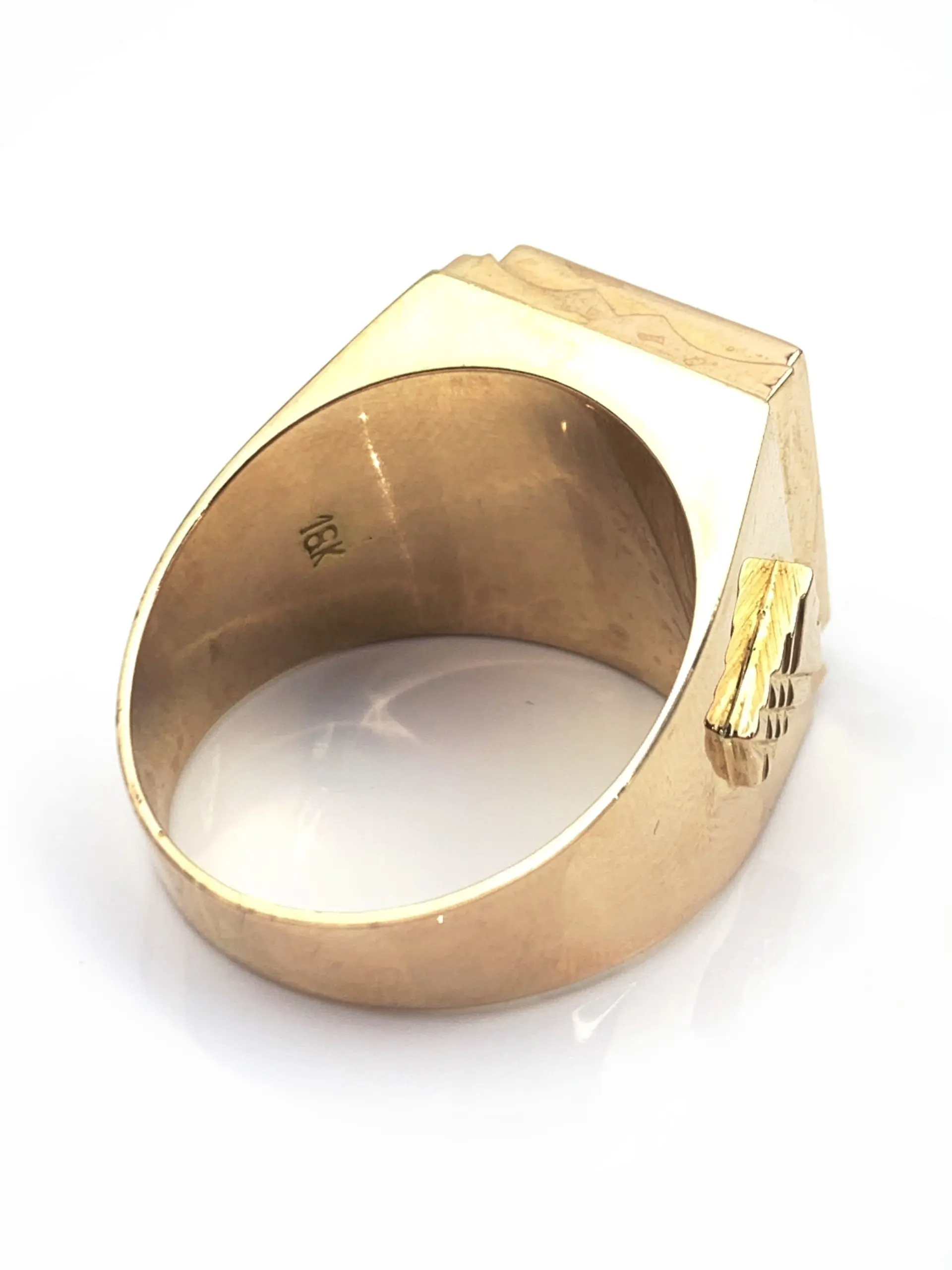 18ct Gold Mens Signet Ring - Initial P - Image 4