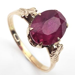 Vintage 9ct Rose Gold Ruby Ring