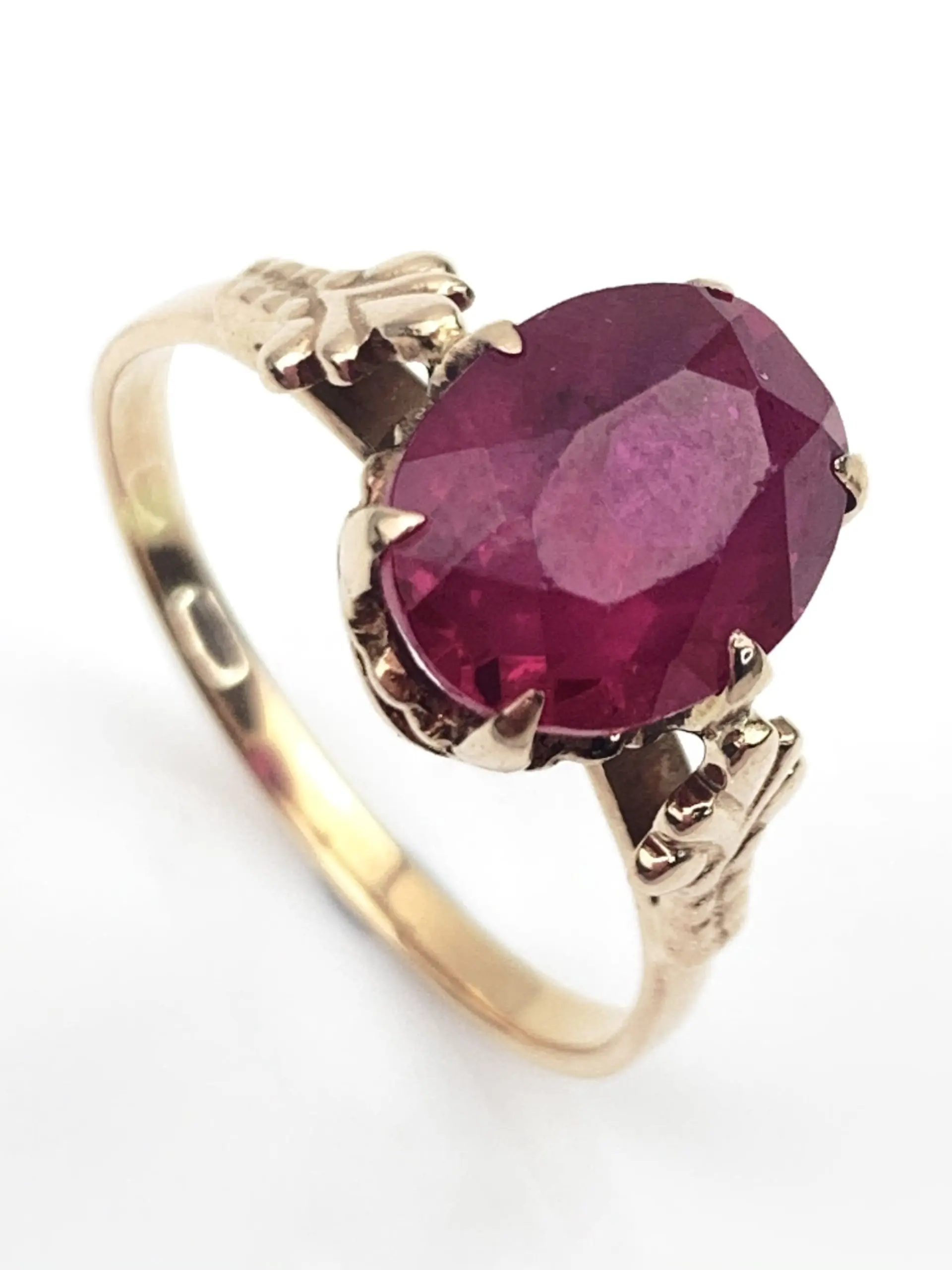 Vintage 9ct Rose Gold Ruby Ring