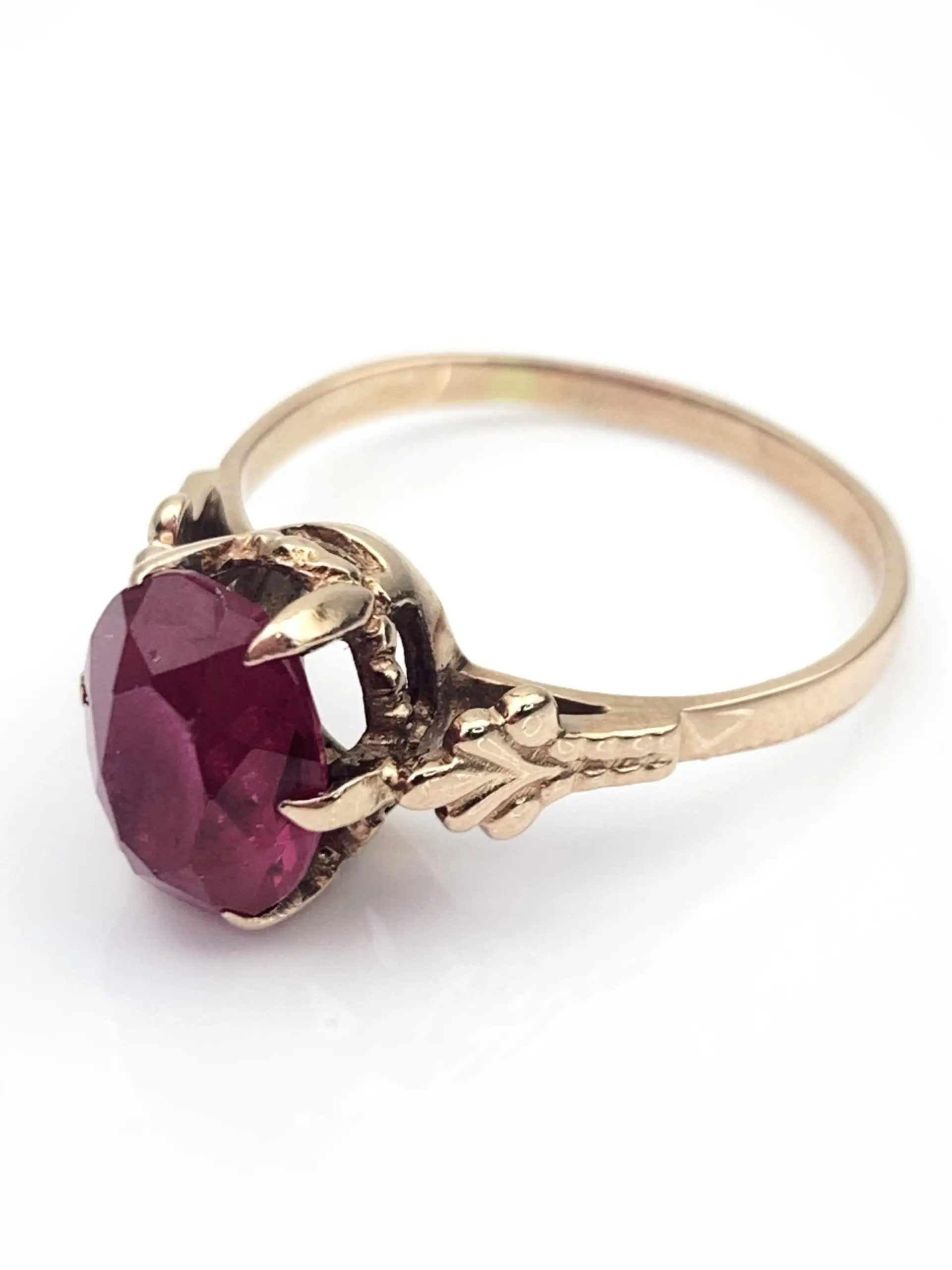 Vintage 9ct Rose Gold Ruby Ring - Image 3