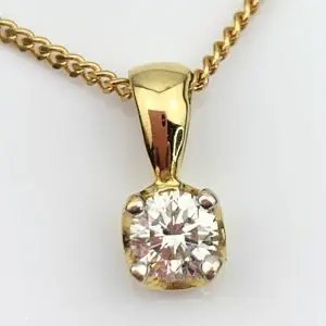 18ct Gold Solitaire Diamond Pendant