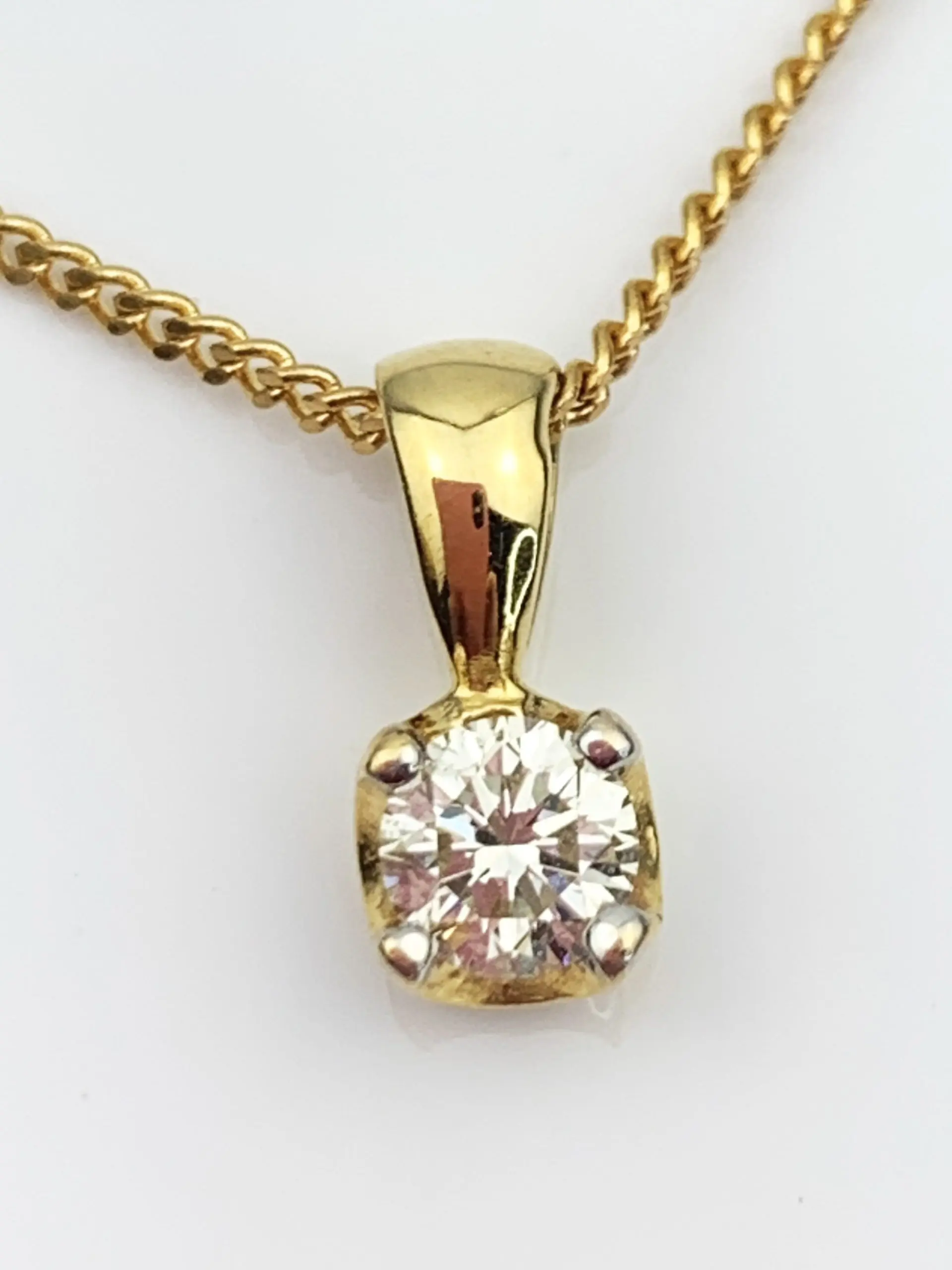 18ct Gold Solitaire Diamond Pendant