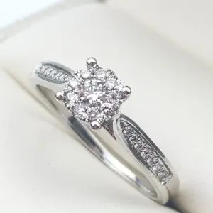 9ct White Gold Diamond Ring