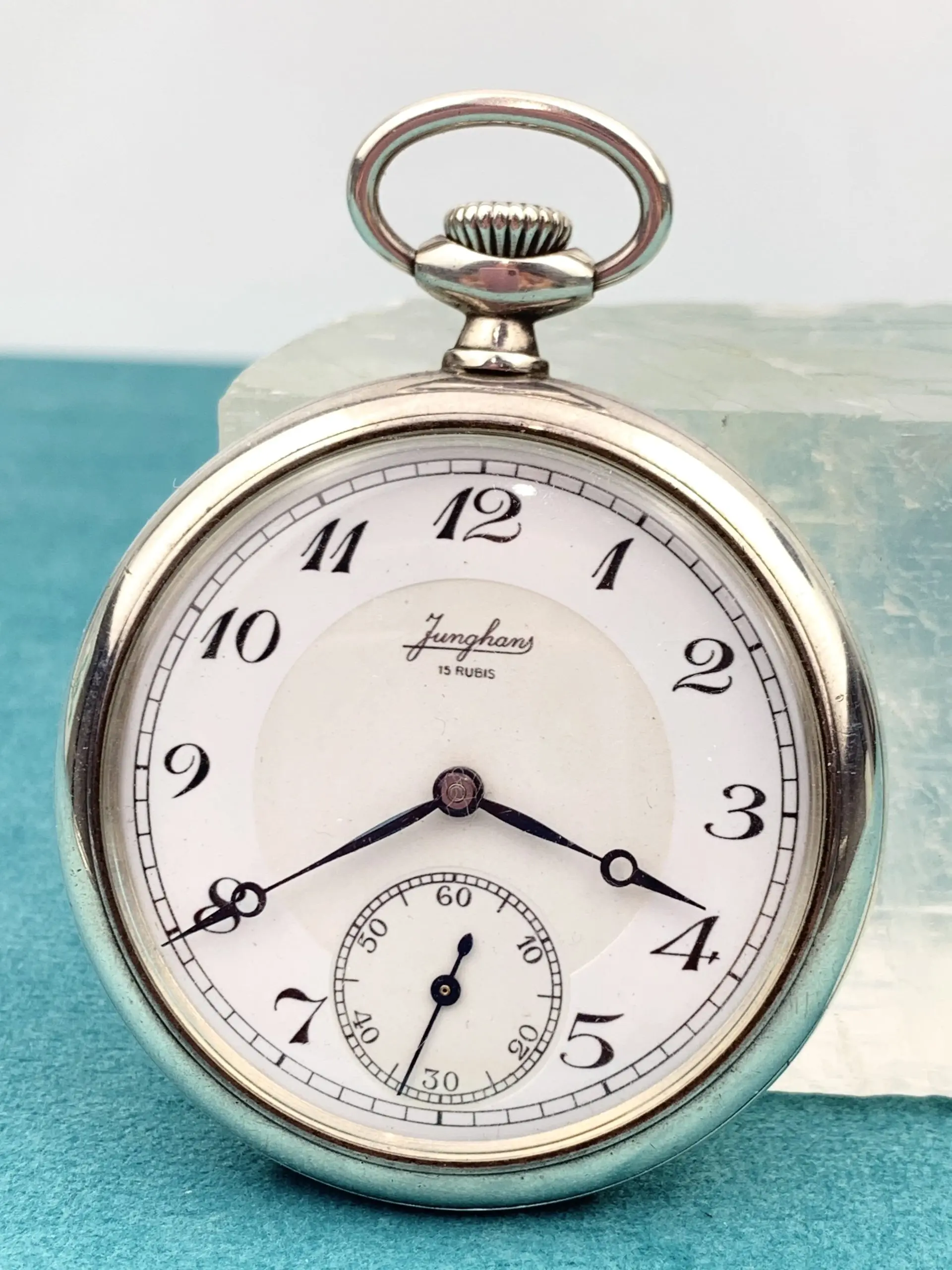 Vintage Silver Pocket Watch - Junghans