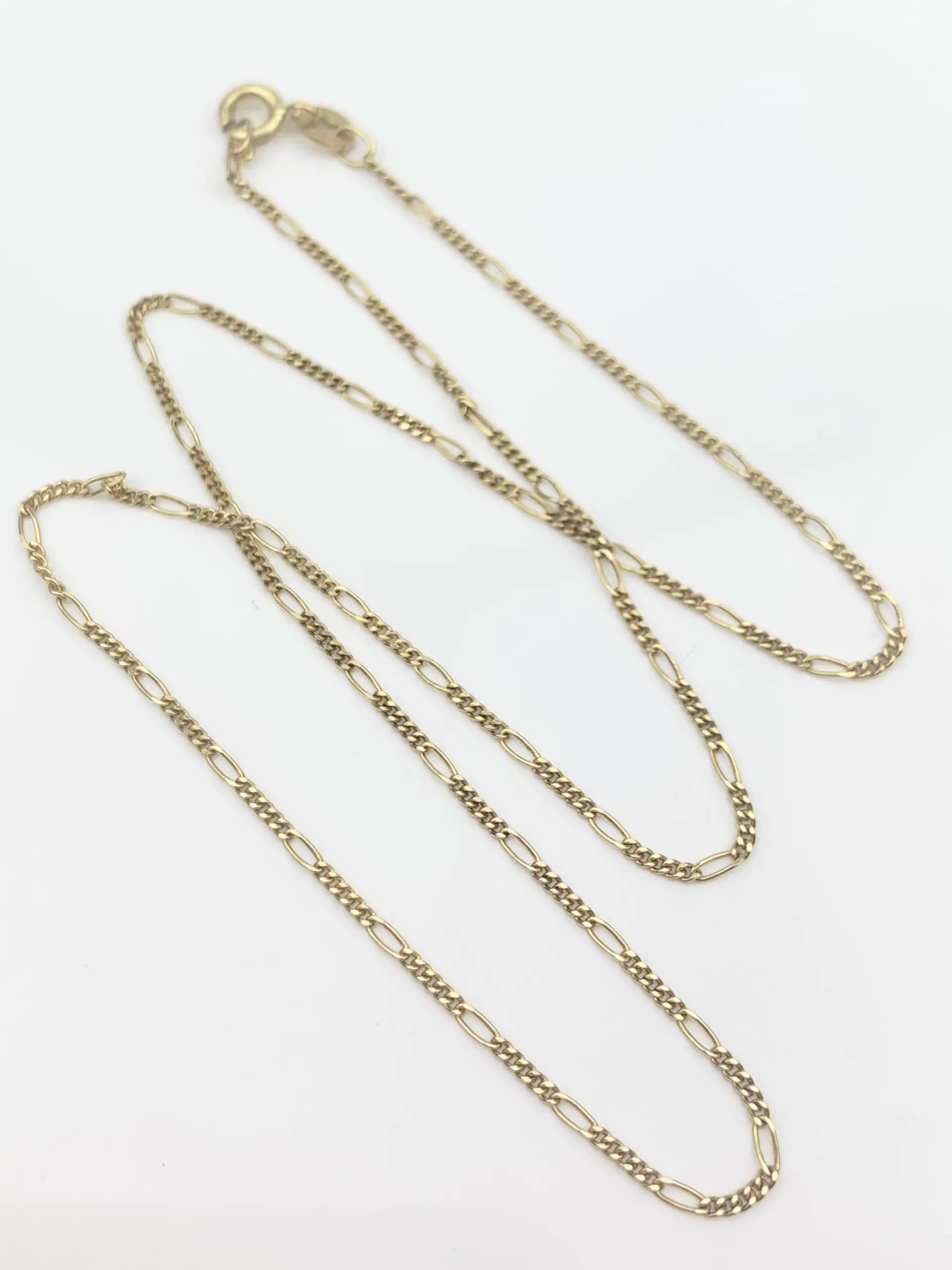 18ct Gold Chain Figaro Link Necklace - Image 3