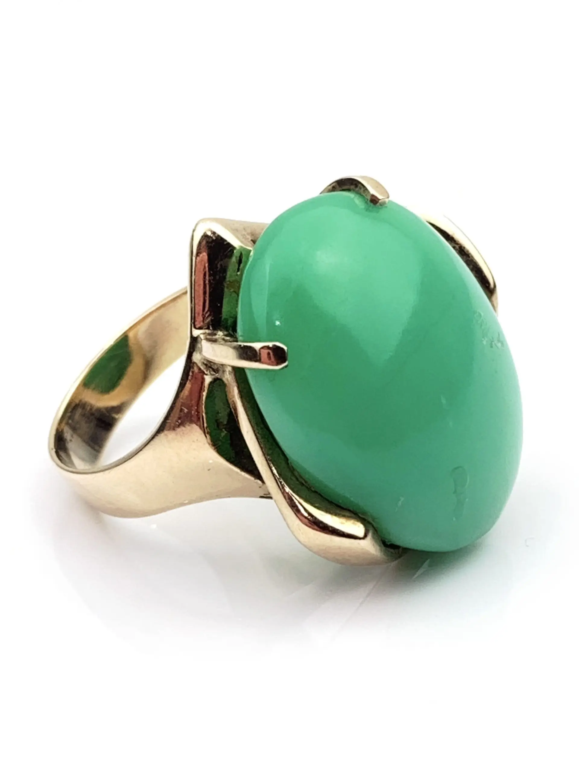Vintage 9ct Gold Jade Ring - Image 4