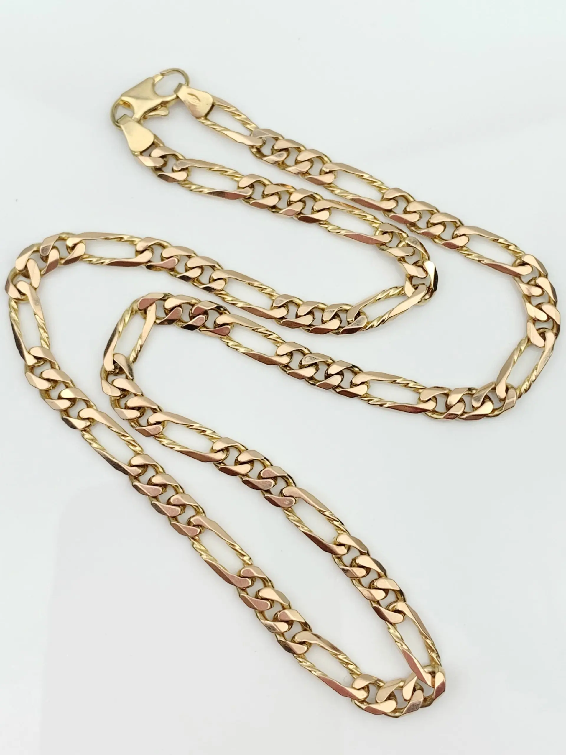 9ct Gold Chain Figaro Link Necklace - Image 3