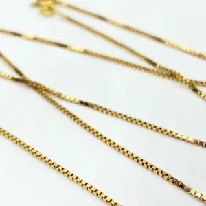 9ct Gold Chain Box Link Necklace
