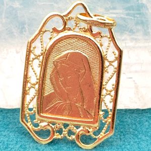 18ct Gold Virgin Mary Religious Pendant