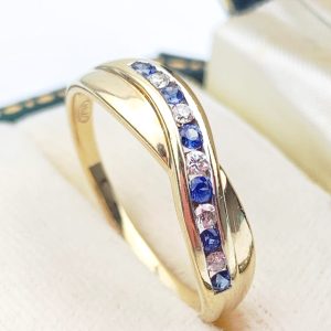 9ct Gold Diamond & Sapphire Ring