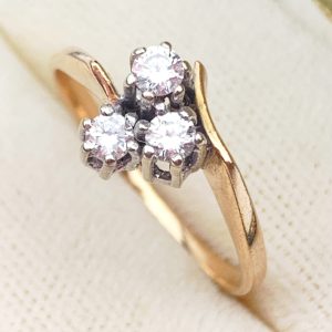 14ct Gold Diamond Trilogy Ring