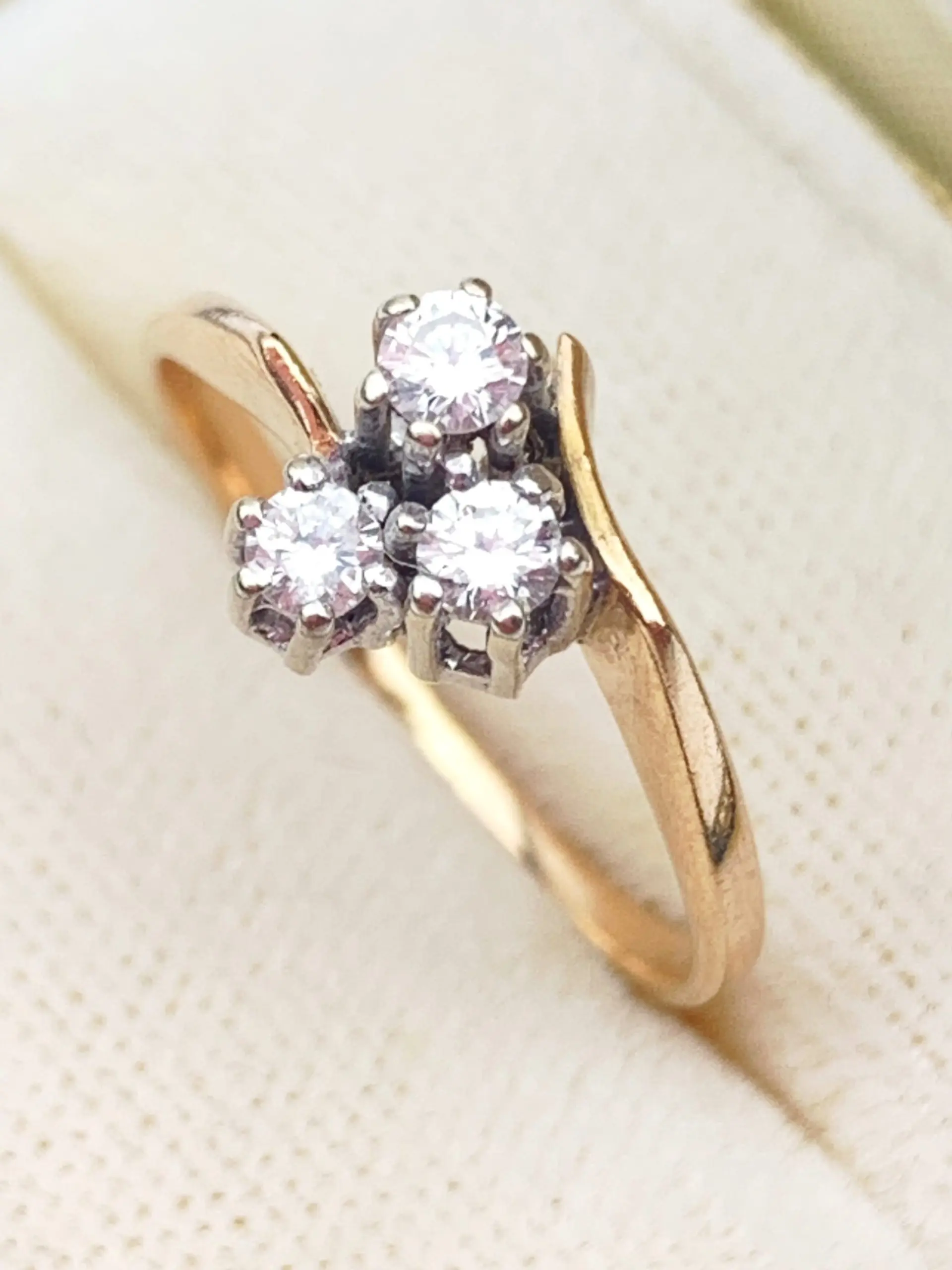 14ct Gold Diamond Trilogy Ring