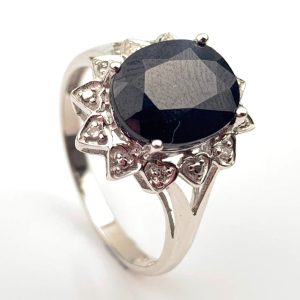 9ct Gold Diamond & Sapphire Ring