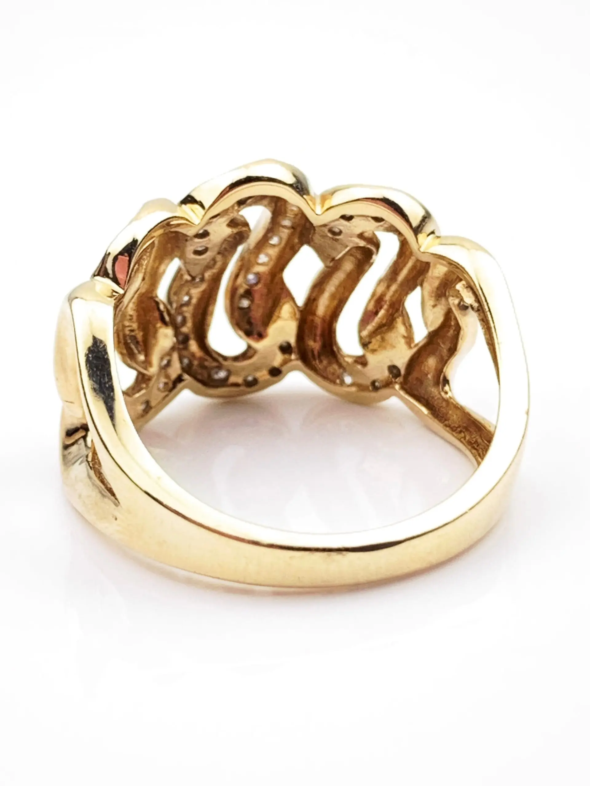 9ct Gold Diamond Cuban Ring - Image 3