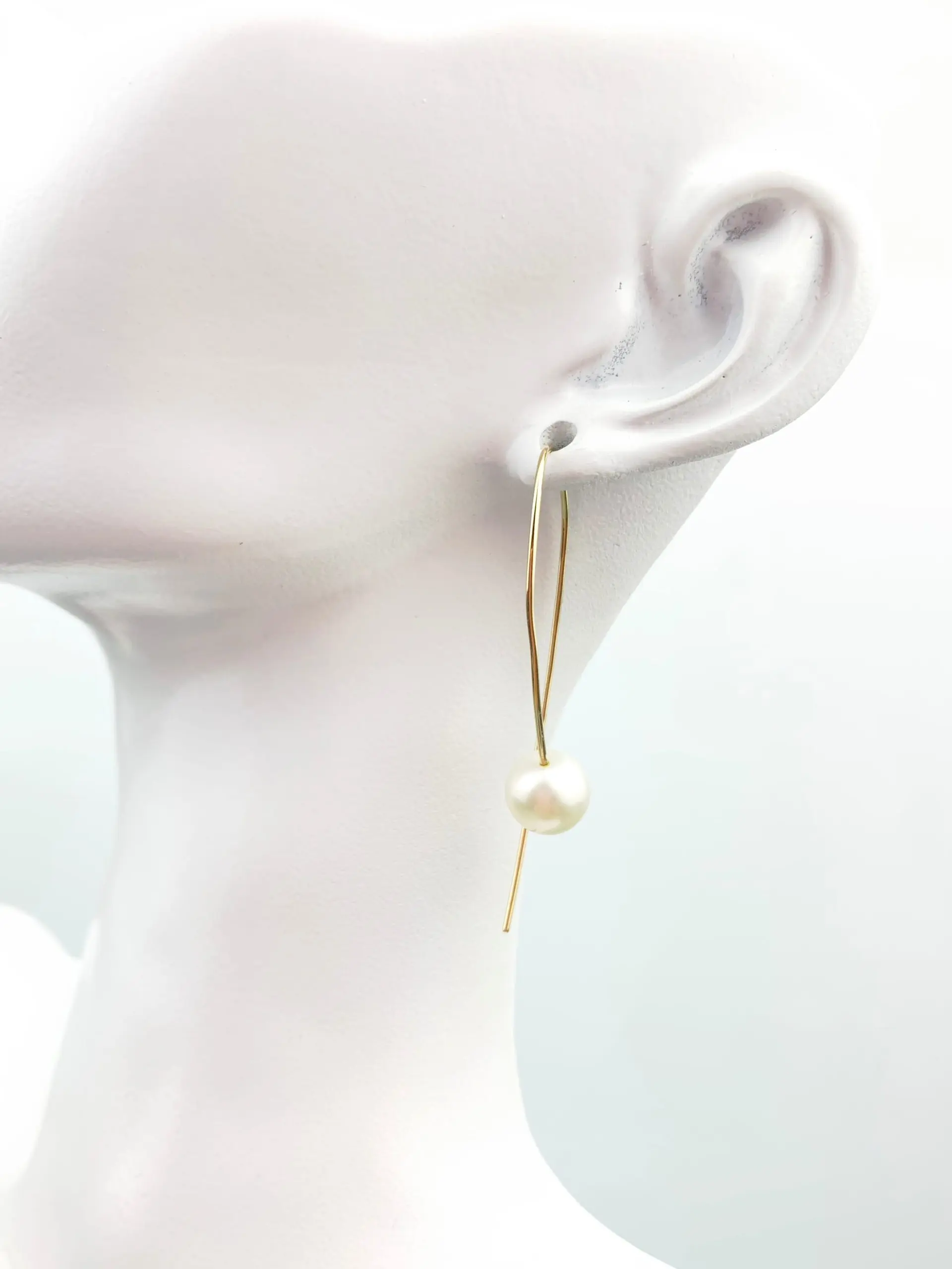 9ct Gold Pearl Earrings - Image 3