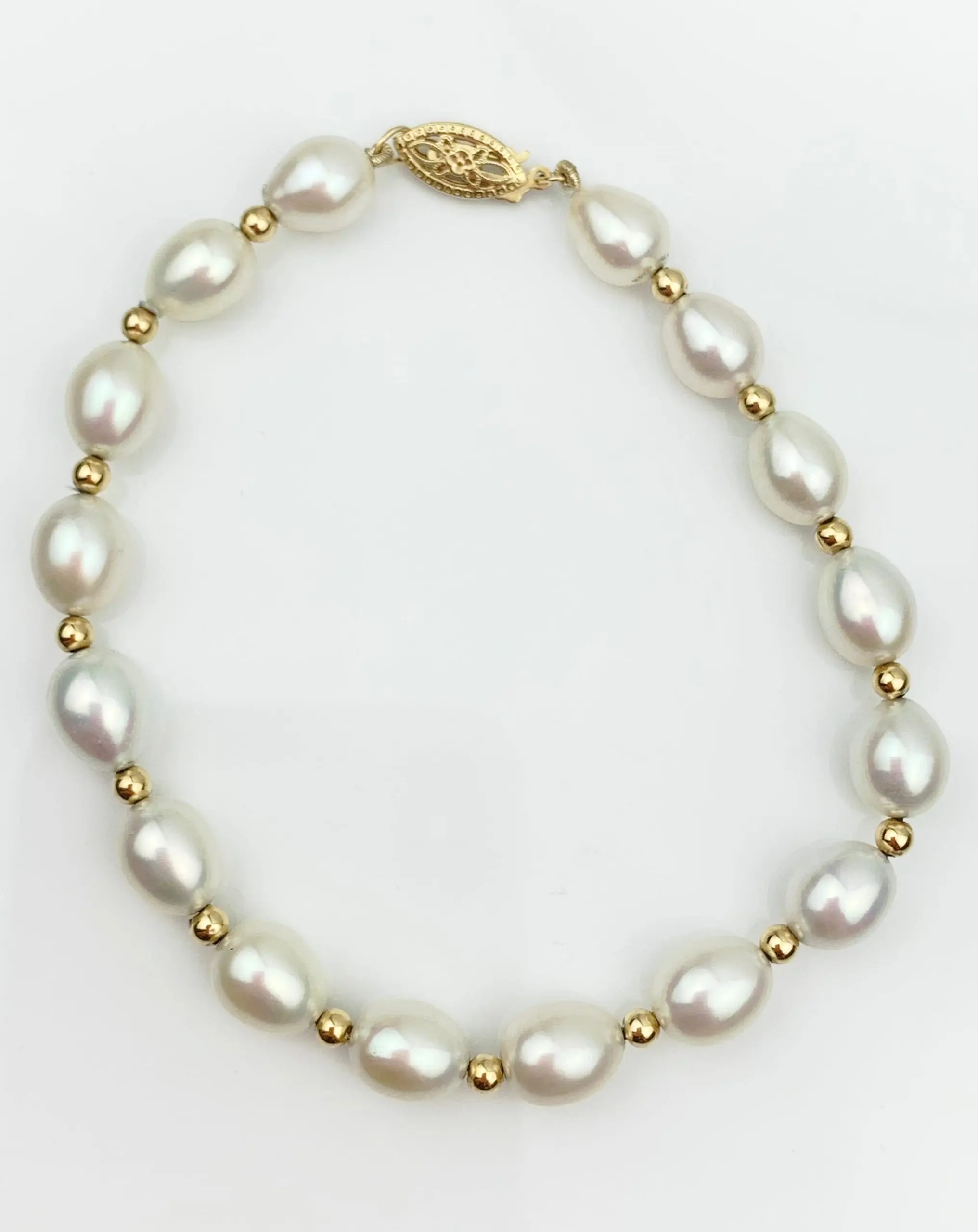 9ct Gold Pearl Bracelet - Image 3