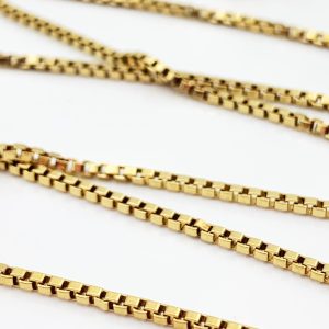18ct Gold Chain Box Link Necklace