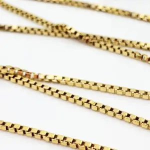 18ct Gold Chain Box Link Necklace