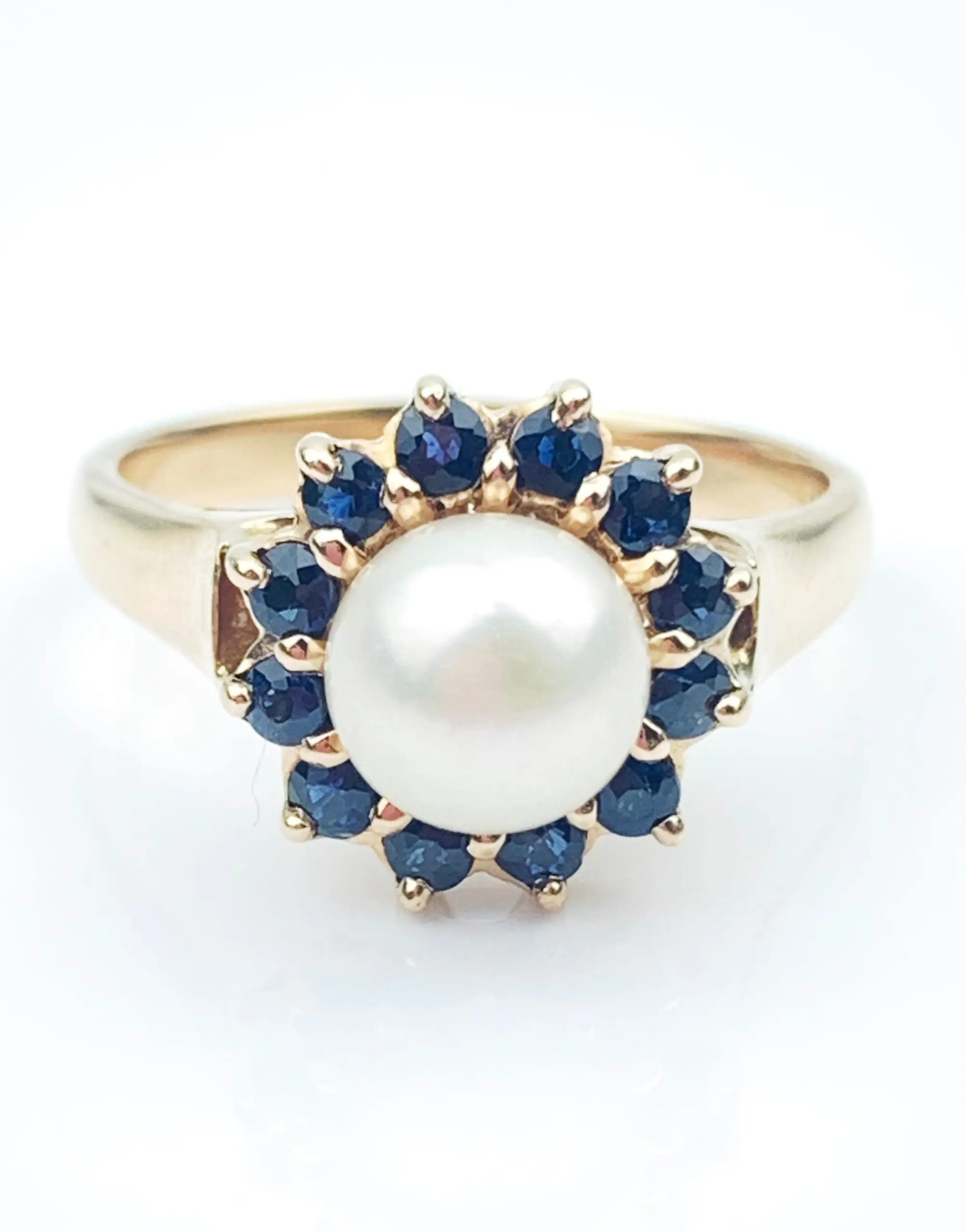 9ct Gold Sapphire & Pearl Ring - Image 3