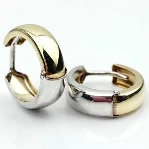 9ct Gold 2-Tone Hoop Earrings