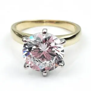 14ct Gold CZ Solitaire Ring