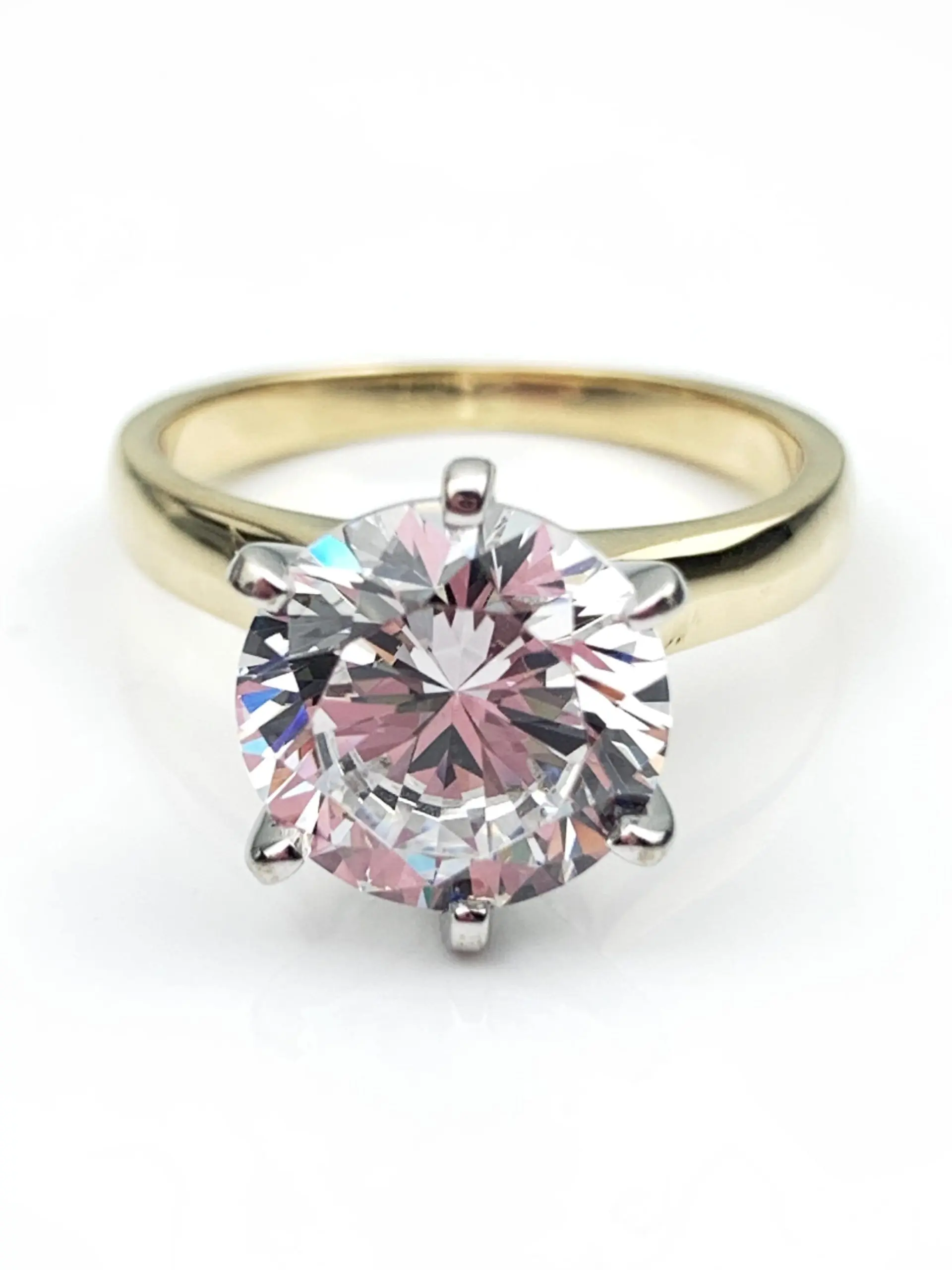 14ct Gold CZ Solitaire Ring