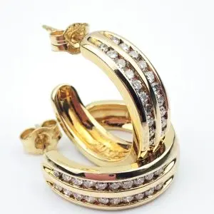 18ct Gold Diamond Earrings