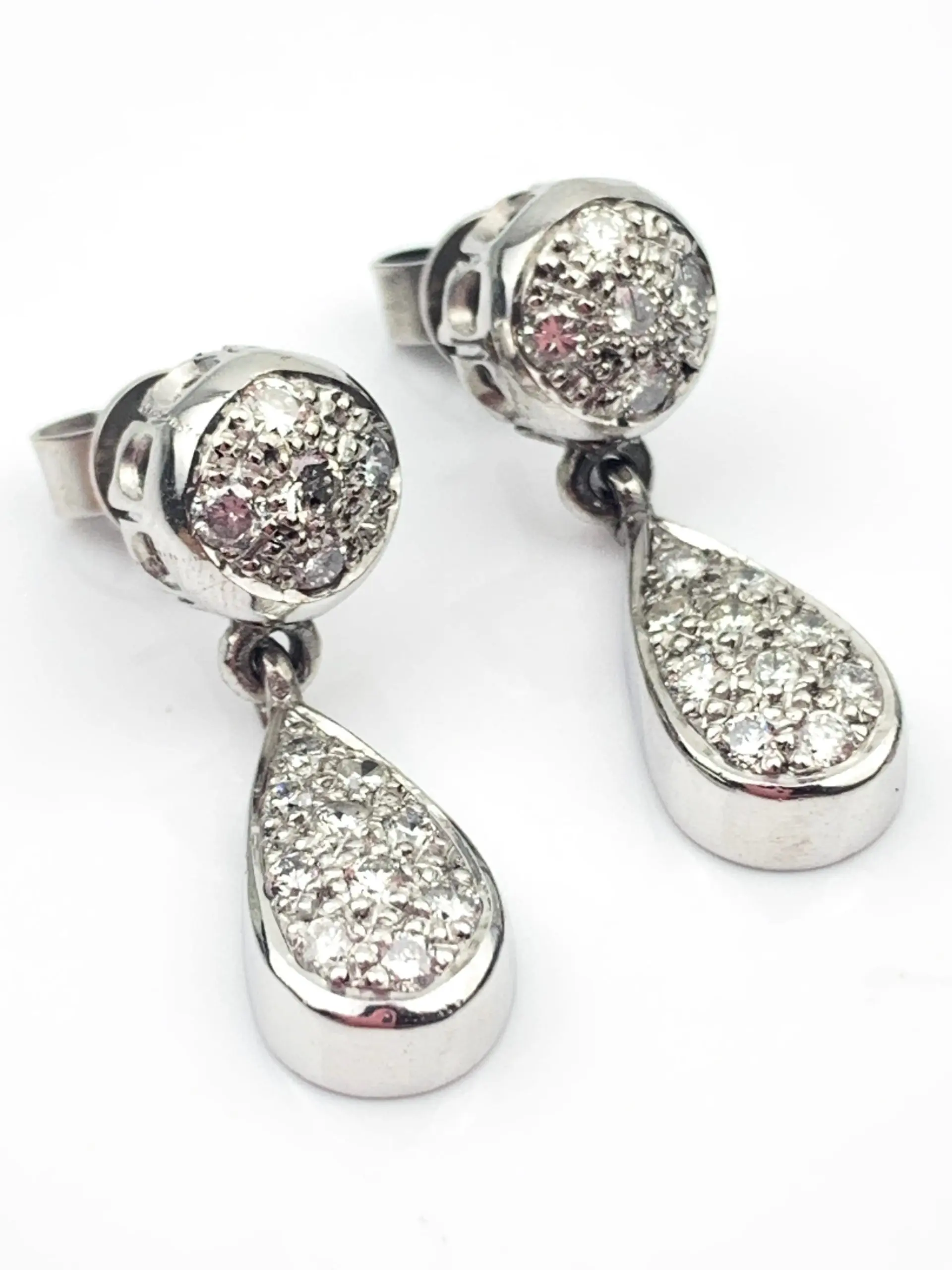 9ct White Gold Diamond Earrings