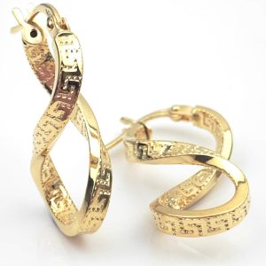 18ct Gold Twisted Hoop Earrings