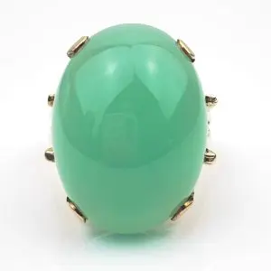 Vintage 9ct Gold Jadeite Ring