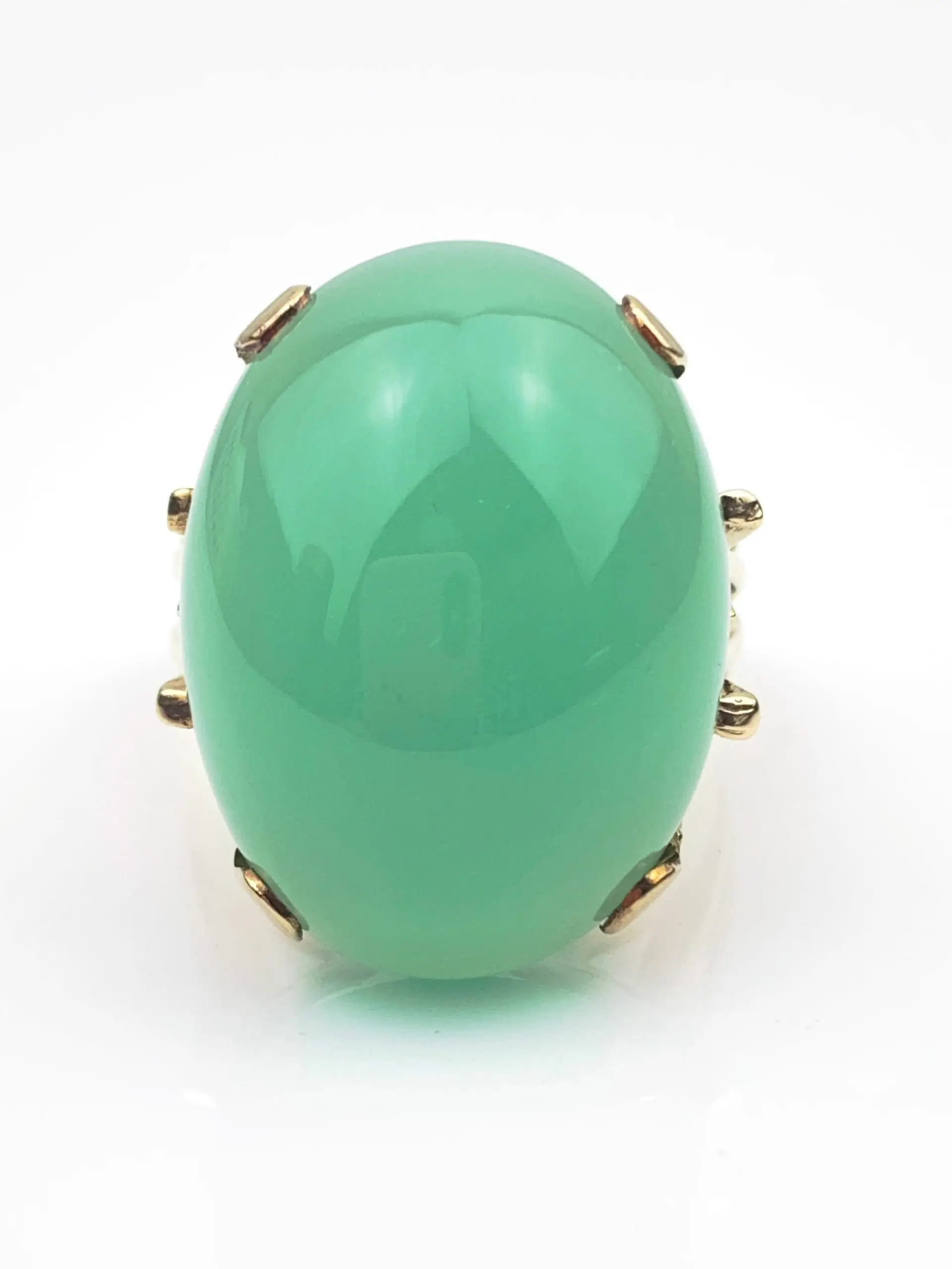 Vintage 9ct Gold Jadeite Ring