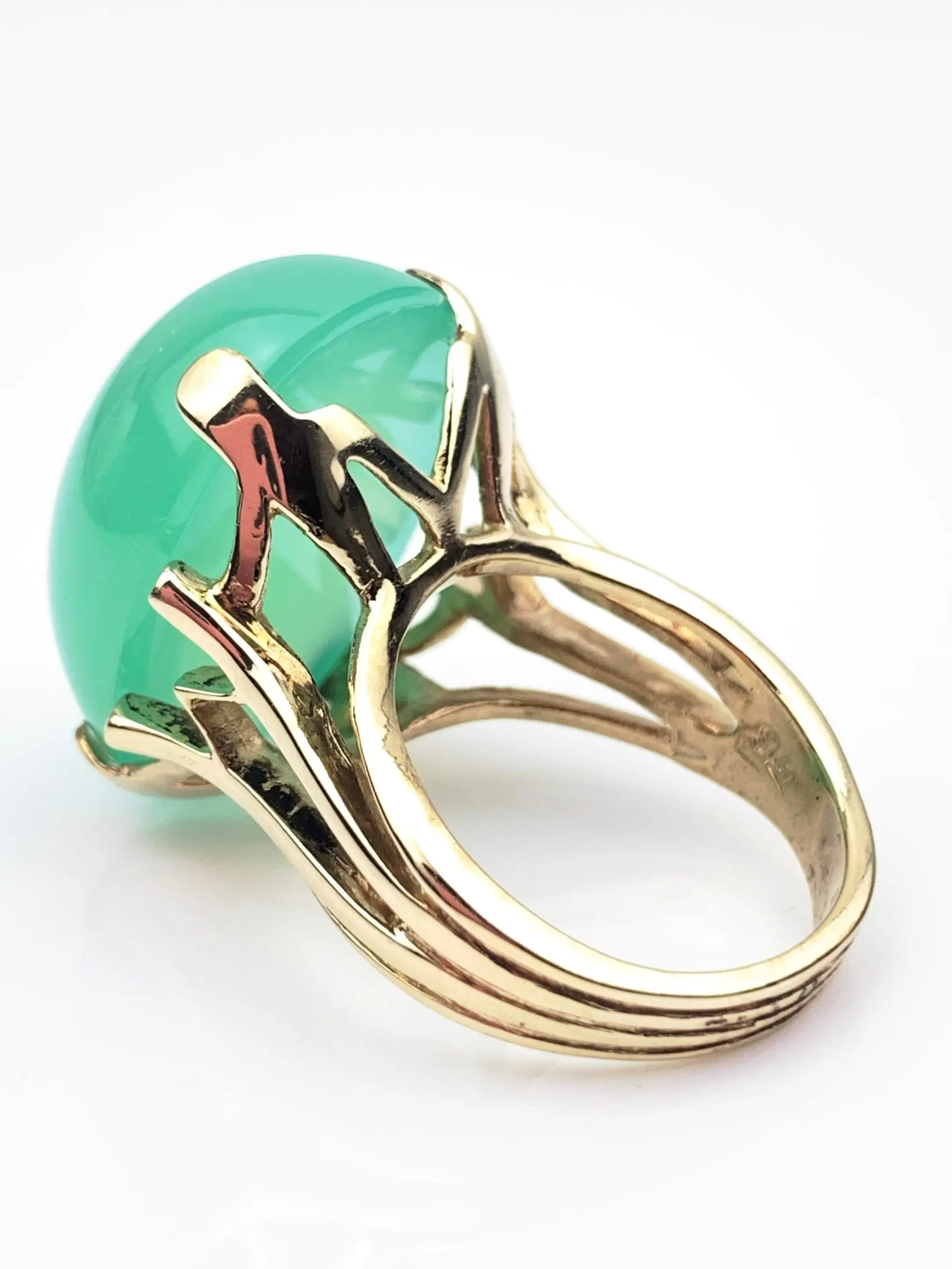 Vintage 9ct Gold Jadeite Ring - Image 3