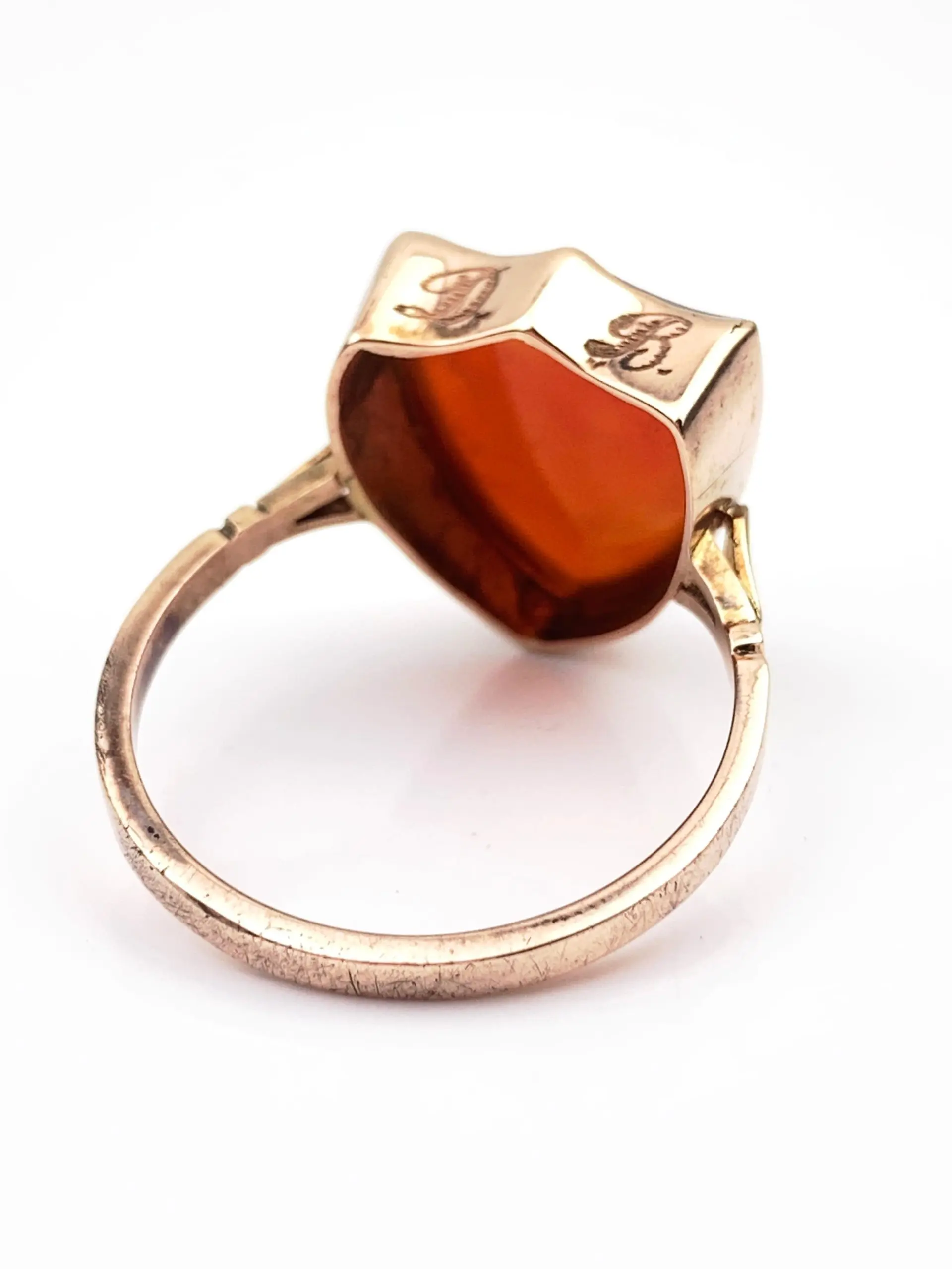 Antique Signet Ring in 15ct Gold - Shield - Image 4