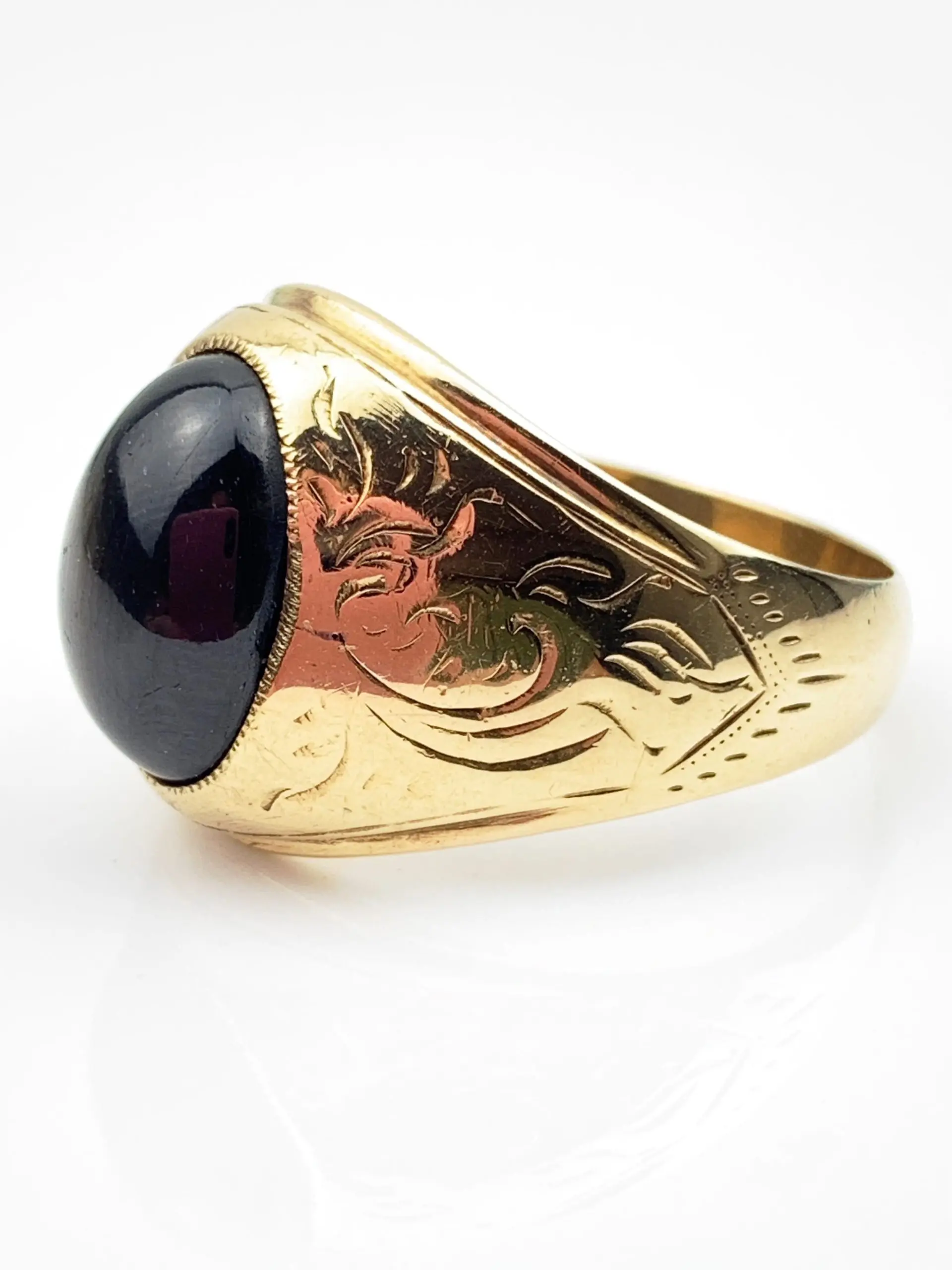Vintage 18ct Gold Star Sapphire Signet Ring - Image 3