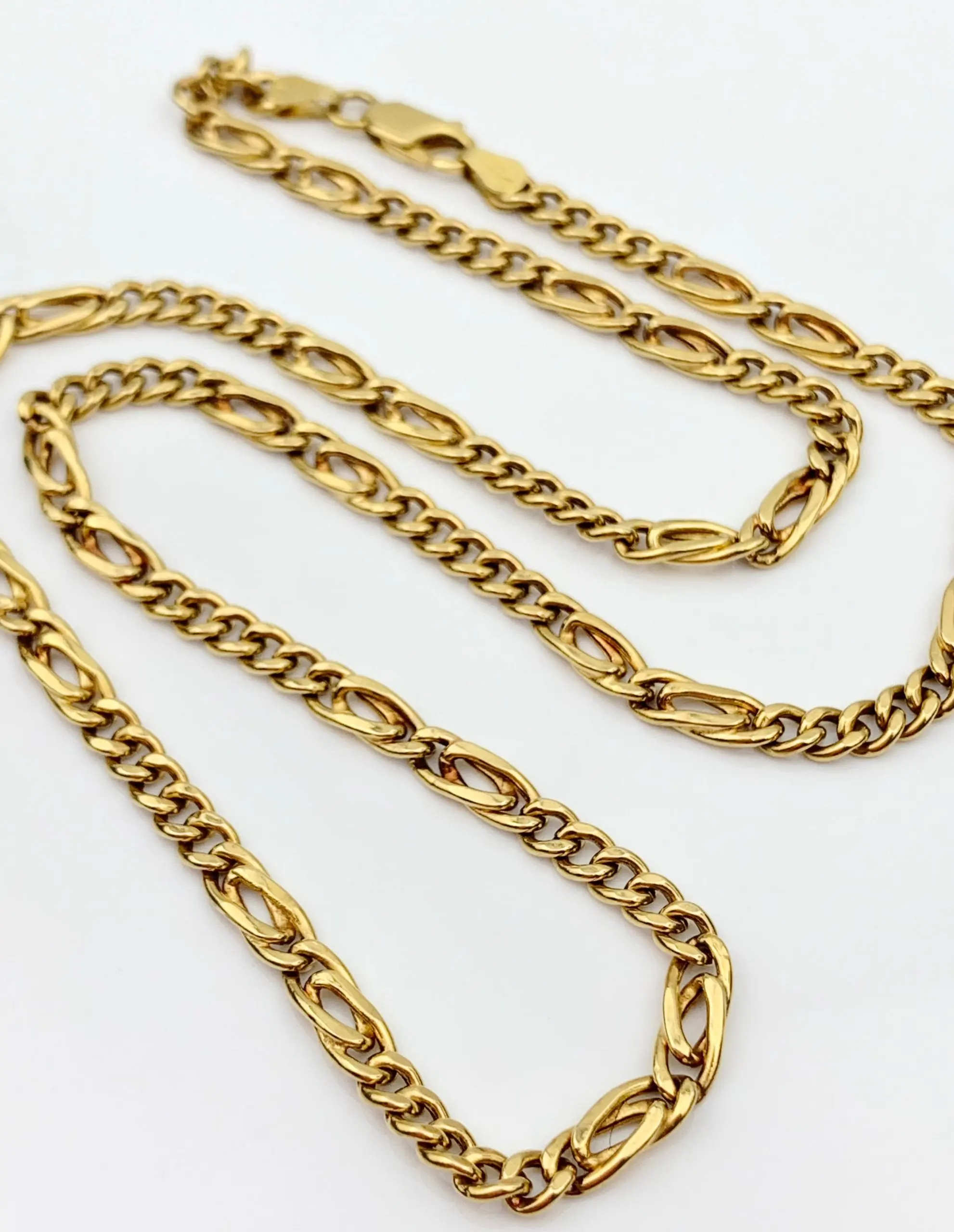 18ct Gold Chain Figaro Link Necklace