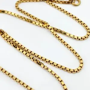 18ct Gold Chain Box Link Necklace
