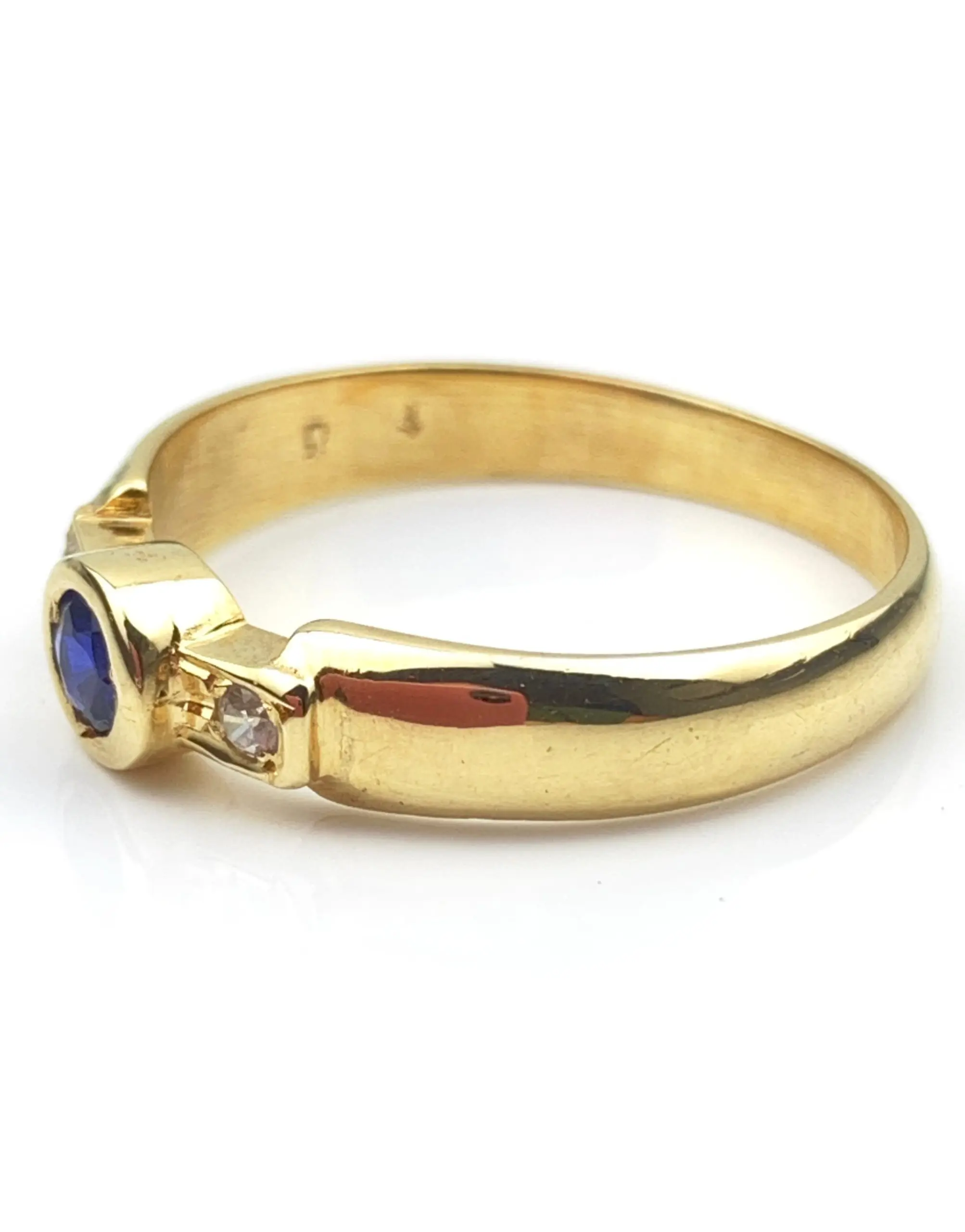 14ct Gold Diamond & Sapphire Ring - Image 3