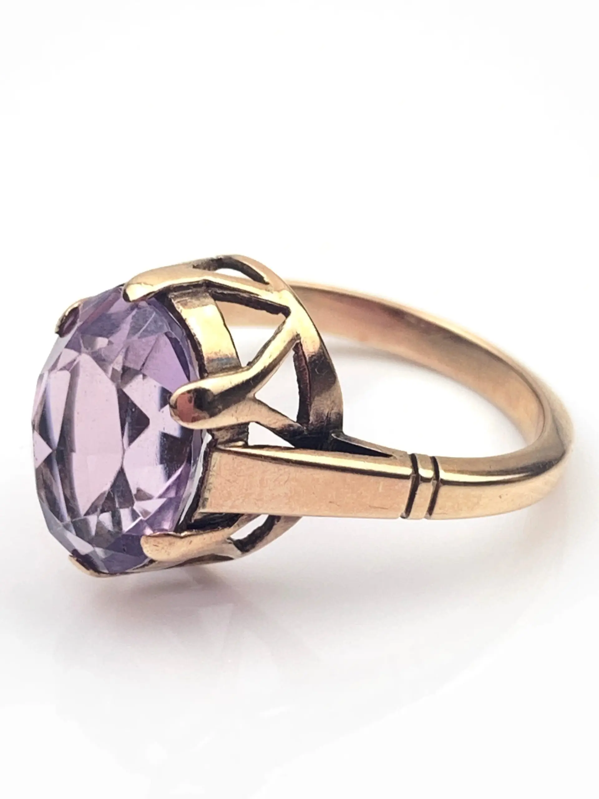Vintage 9ct Gold Amethyst Ring - Image 3