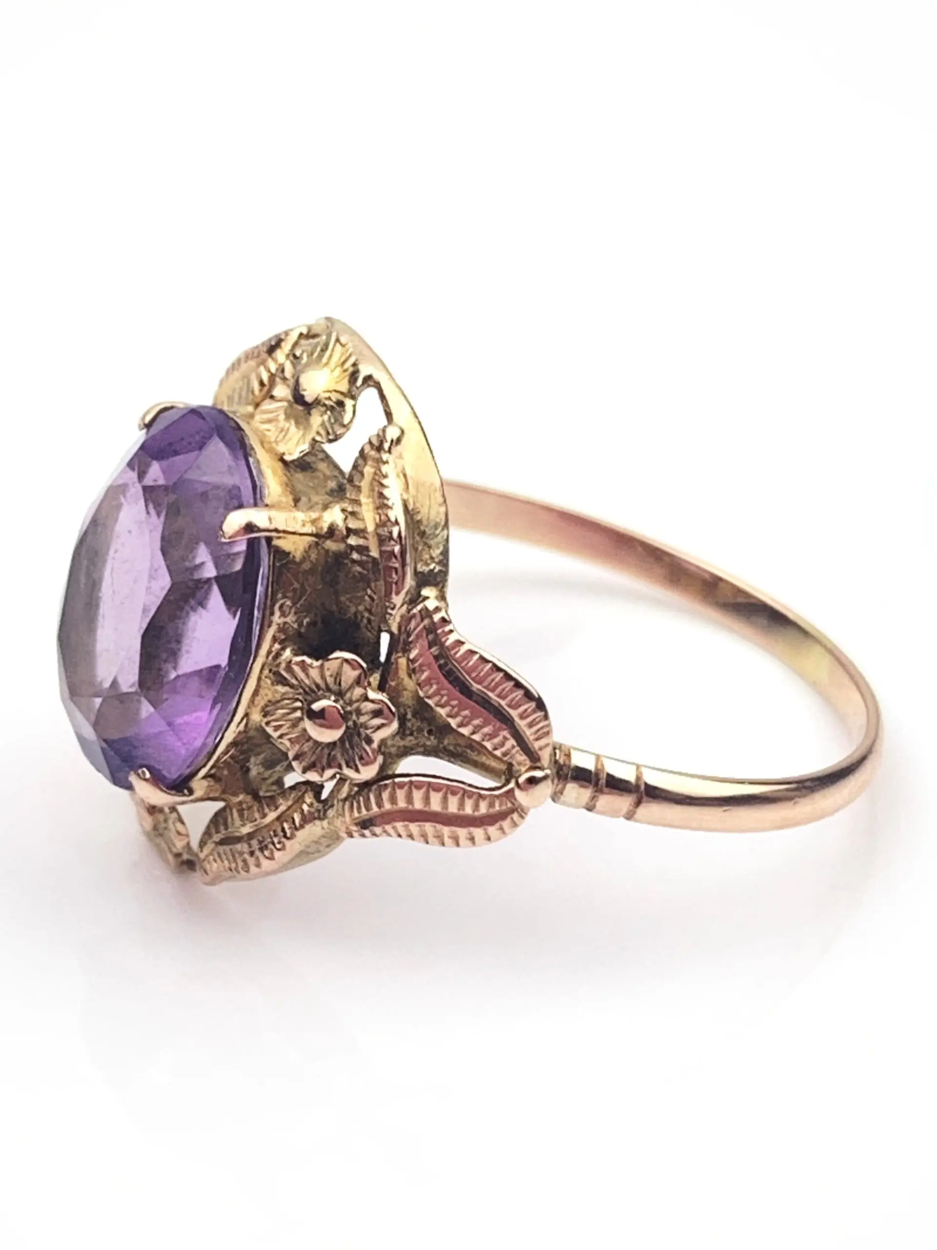Vintage 9ct Gold Amethyst Ring - Image 3
